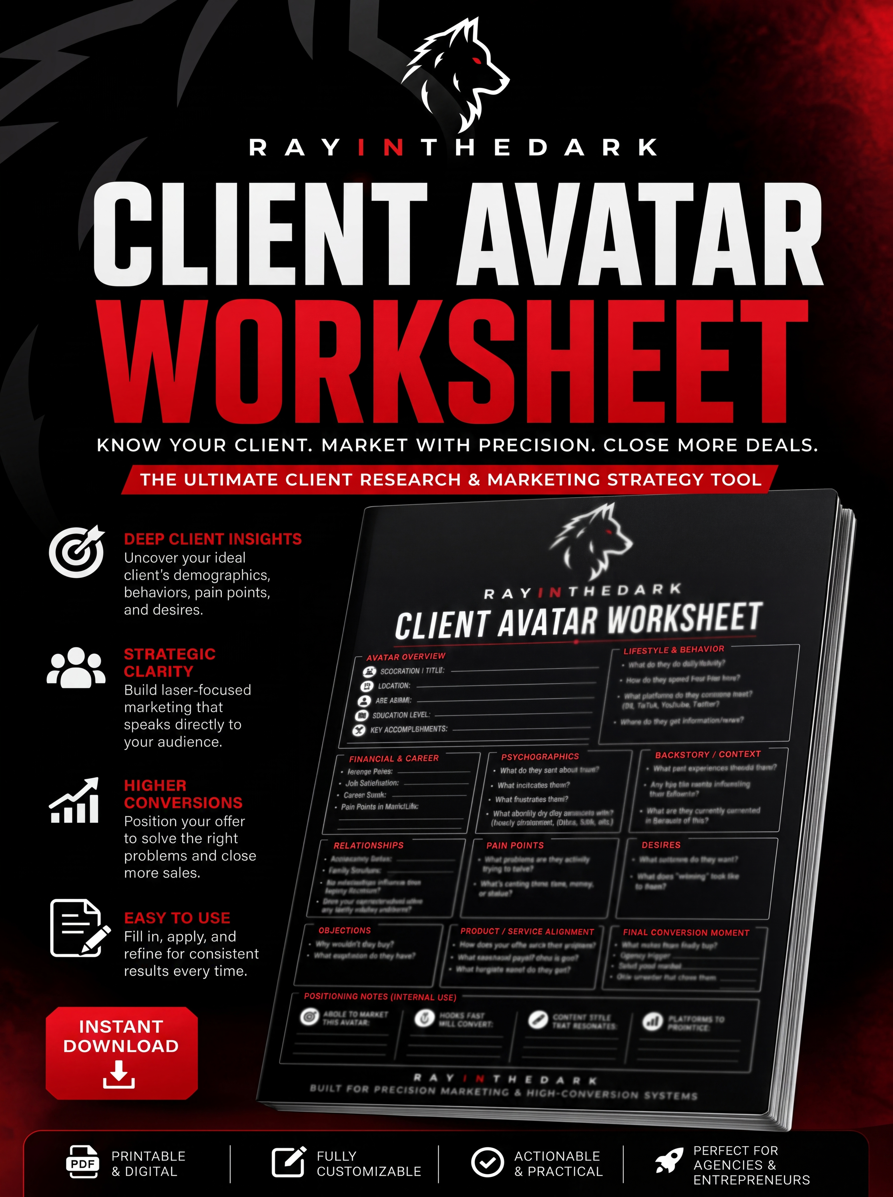 Client avatar worksheet
